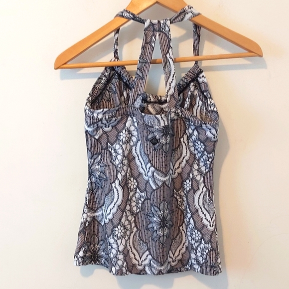 PRANA | Women's Quinn Chakara Built In Bra Tank Top Black White Size X Small - Picture 2 of 9